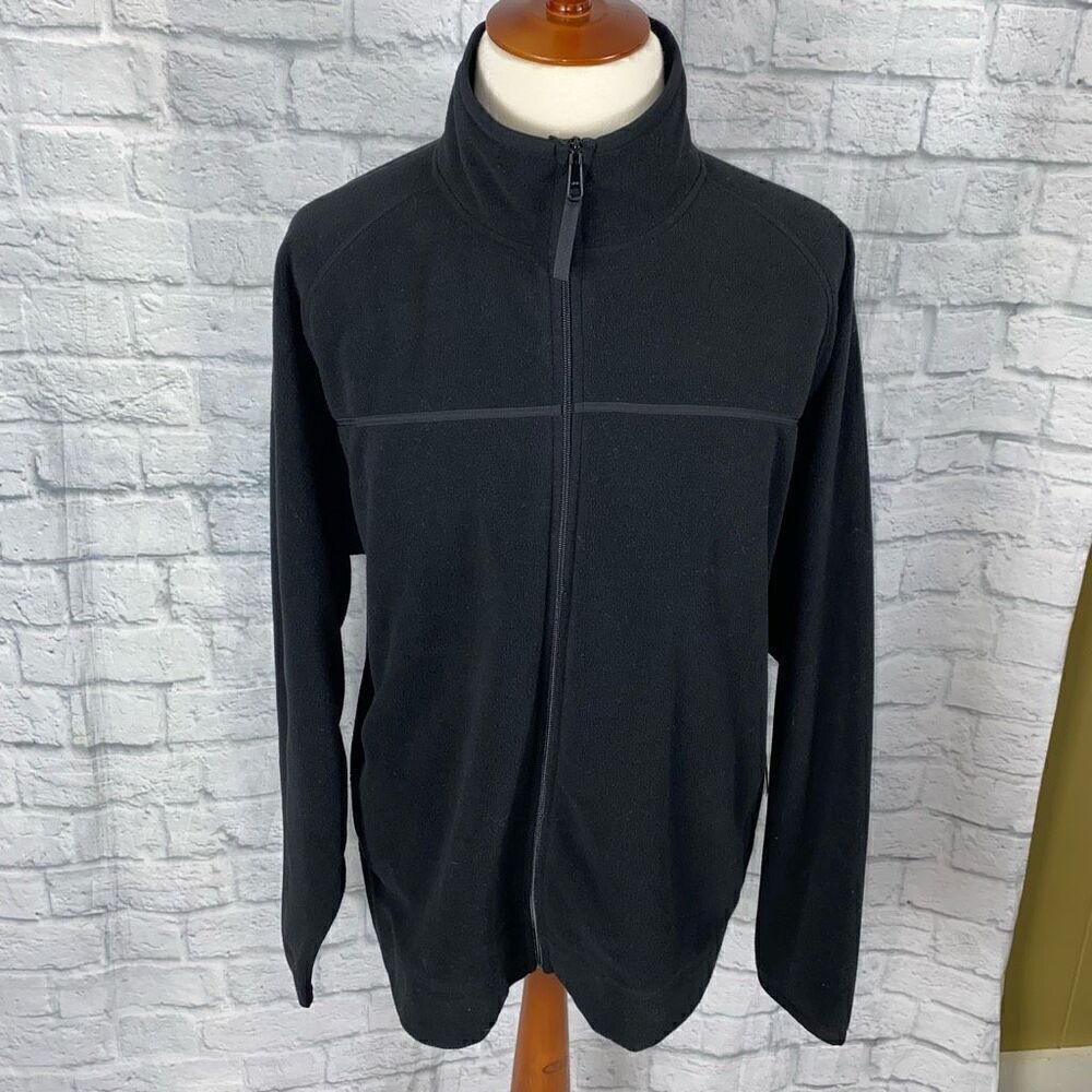 Old Navy men XXL Full zip high neck fleece jacket black
